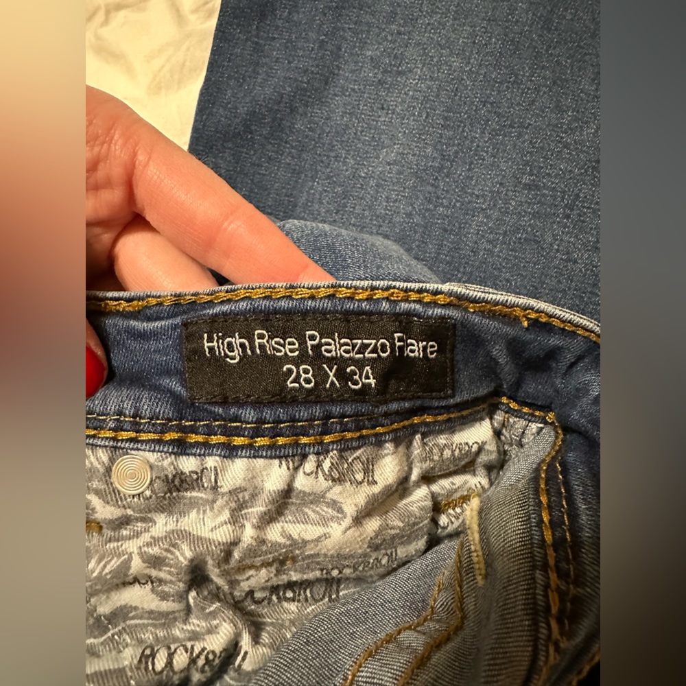 Rock & Roll Denim High Rise Palazzo Flare Jeans
